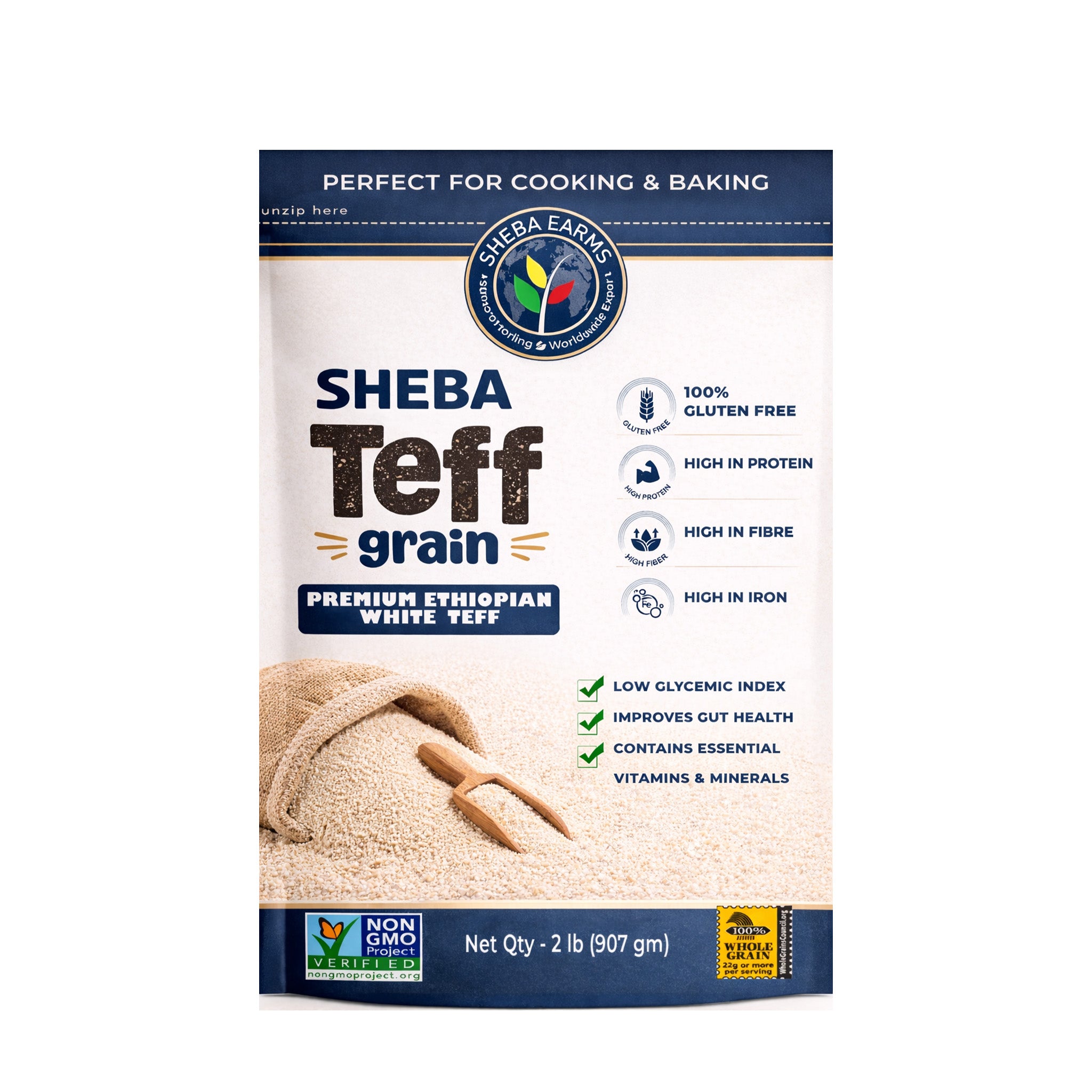 Sheba White Teff Grain 2lb  937g